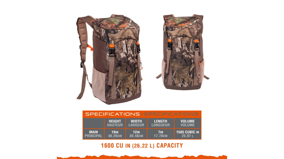 Terrain Canyon Backpack/Rucksack, Realtree EDGE Camo, 1596 Cubic ines, 19235