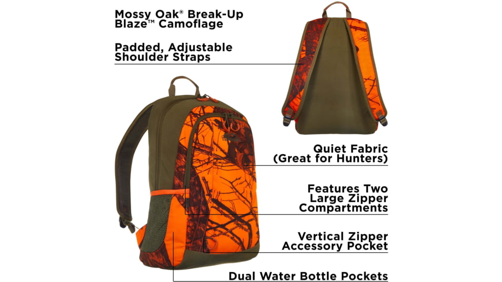 Terrain Delta Backpack/Daypack, Mossy Oak Break-Up Blaze Camo, 1350 Cubic in, 19237