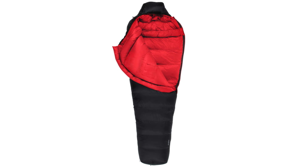 TETON Sports ALTOS 0 F Down-Filled Mummy Sleeping Bag, Black/Red, 2202BK