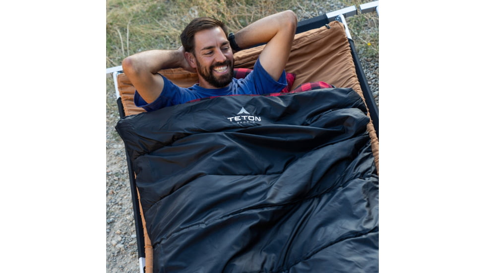 TETON Sports Celsius XXL 0 F Sleeping Bag, Left Zipper, Black/Red, 2XL, 101L