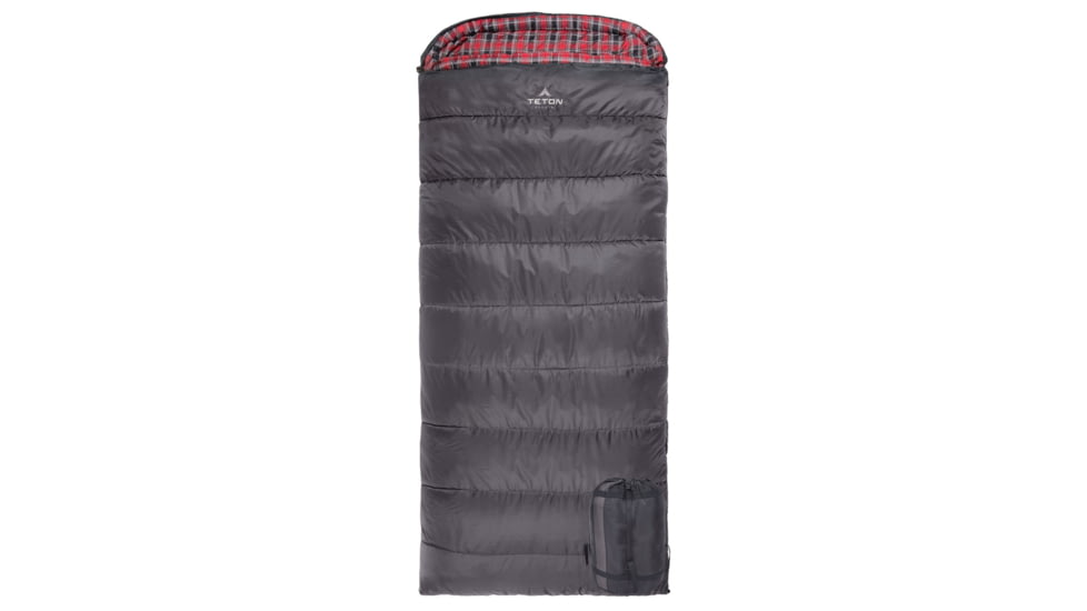 TETON Sports Celsius XXL 0 F Sleeping Bag, Left Zipper, Grey/Red, 2XL, 102L