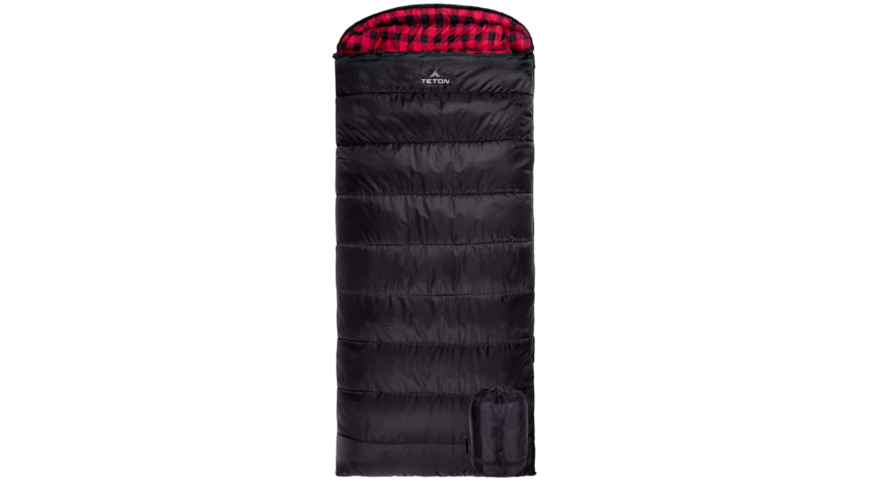 TETON Sports Celsius XXL 0 F Sleeping Bag, Right Zipper, Black/Red, 2XL, 101R