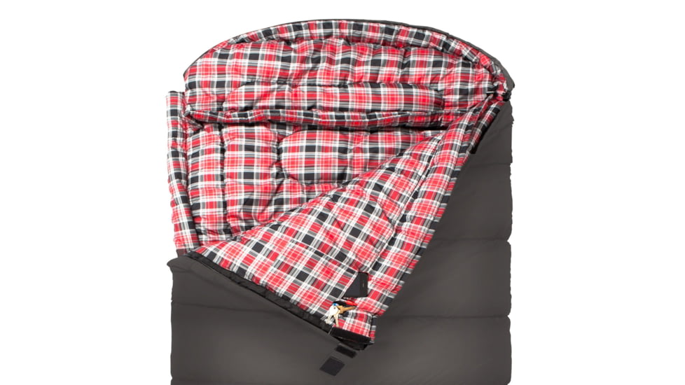 TETON Sports Celsius XXL 0 F Sleeping Bag, Right Zipper, Grey/Red, 2XL, 102R