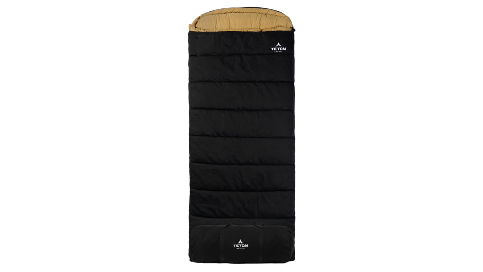 TETON Sports Deer Hunter -35 F Canvas Sleeping Bag, Left Zipper, Black/Tan, Long, 1027L