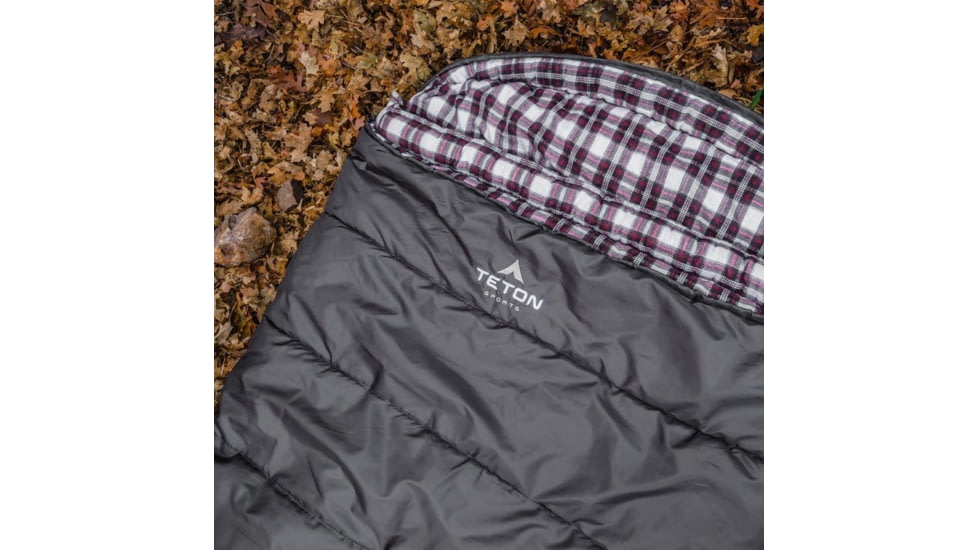 TETON Sports Fahrenheit XXL 0 F Sleeping Bag, Left Zipper, Grey/Red, 2XL, 1060L