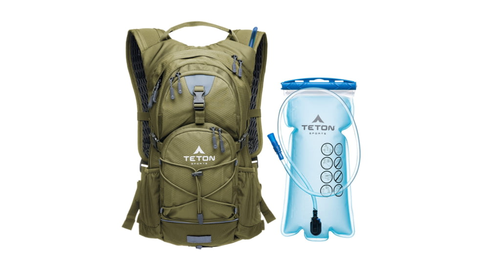 TETON Sports Oasis 22L Hydration Pack with 3L Bladder, Olive, 2102SCOL