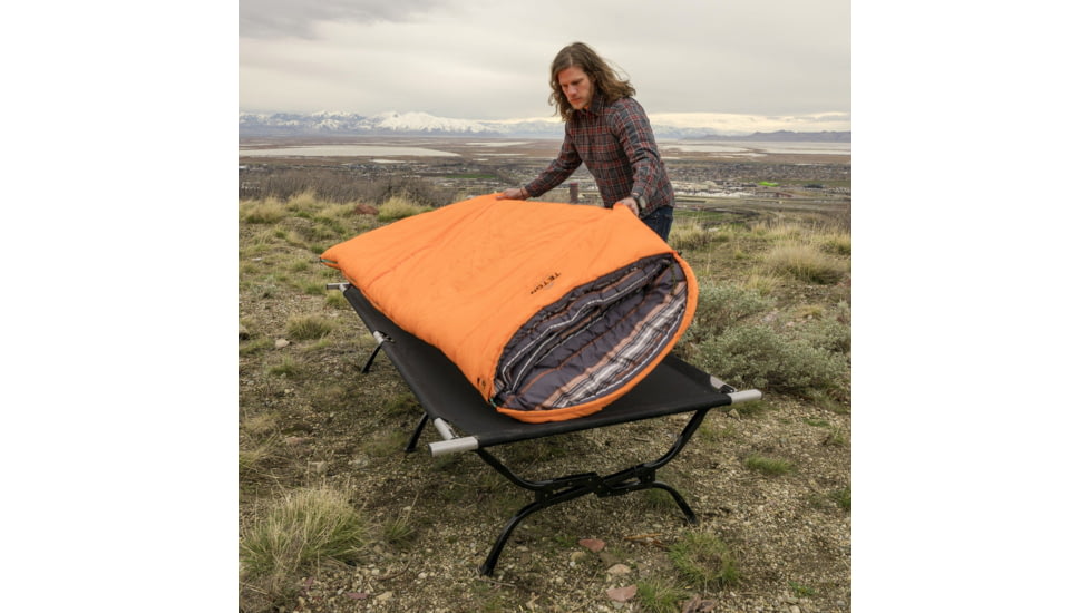 TETON Sports Outfitter XXL Camp Cot with Pivot Arm, Black, 2XL, 120A