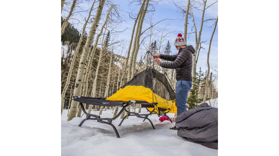 TETON Sports Outfitter XXL Camp Cot with Pivot Arm, Black, 2XL, 120A