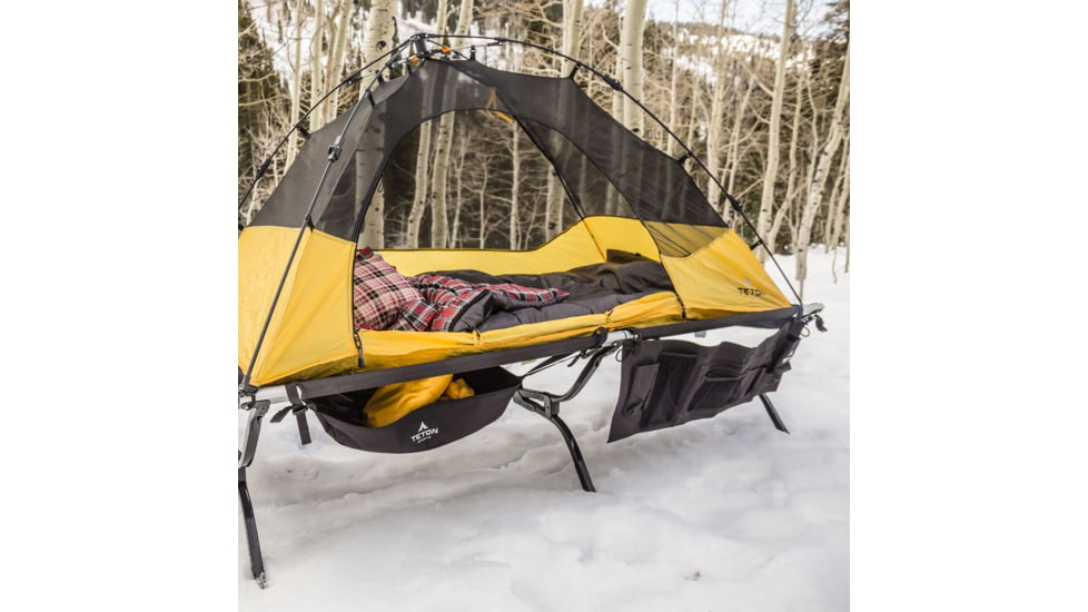 TETON Sports Outfitter XXL Camp Cot with Pivot Arm, Black, 2XL, 120A