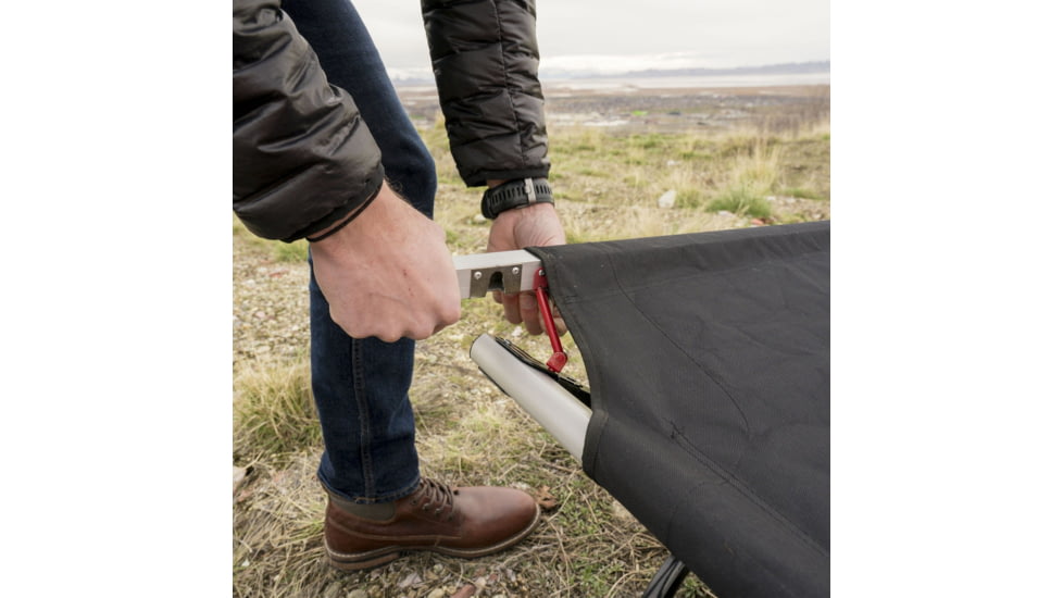 TETON Sports Outfitter XXL Camp Cot with Pivot Arm, Black, 2XL, 120A