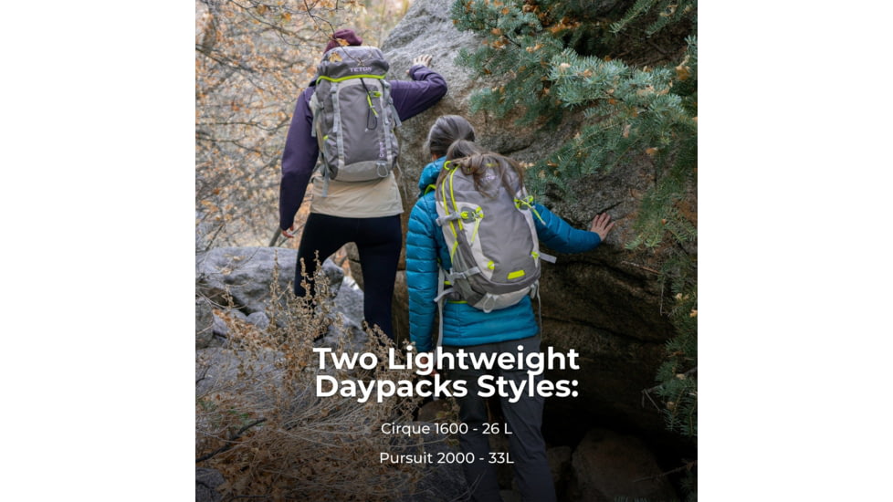 TETON Sports Pursuit 2000 Backpack, Grey, 33L, 1200