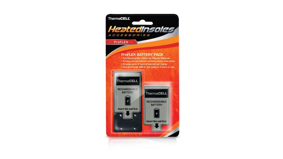 ThermaCELL Heated Insoles ProFLEX - Battery Pack, Black, 2 pack HW20-XB