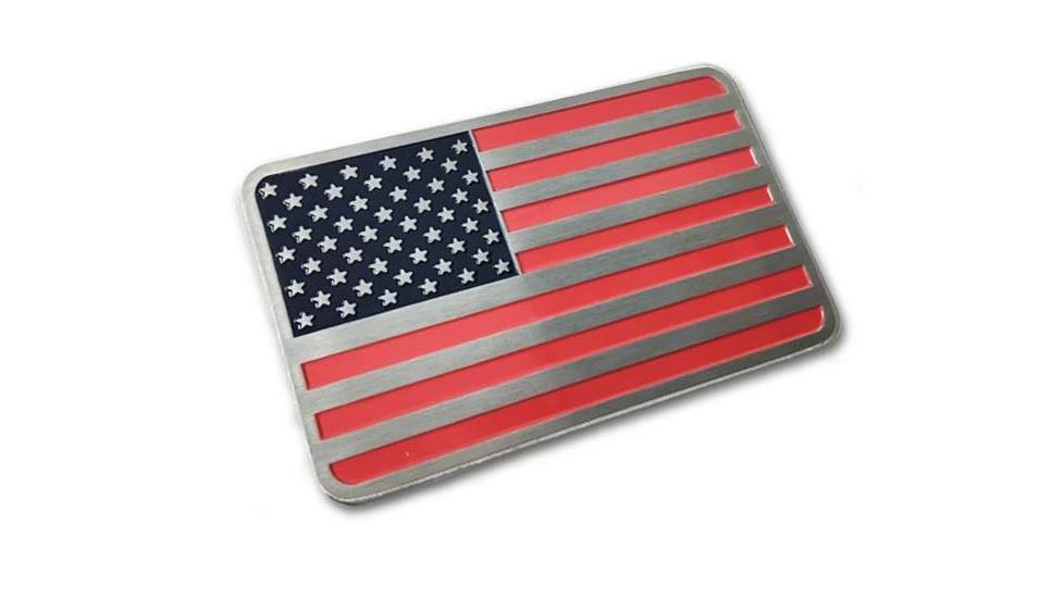 Thin Blue Line American Flag Vehicle Emblem, Red/white/blue - AM-EMBLEM