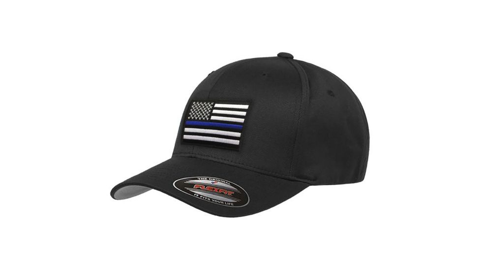 Thin Blue Line Flexfit Hat, Thin Blue Line - FLEXFIT-TBL-BLACK-XL