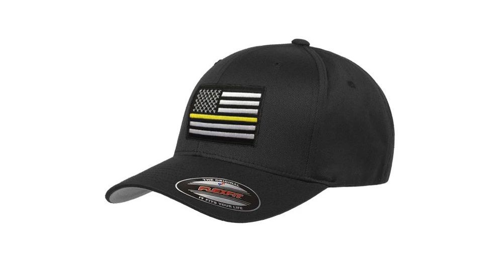 Thin Blue Line Flexfit Hat - Thin Gold Line Flag - FLEX-TGL-BLACK-XXL