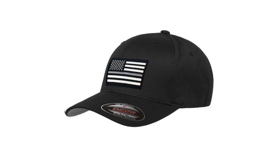 Thin Blue Line Flexfit Hat - Thin Silver Line Flag - FLEXFIT-TSL-BLACK-XL
