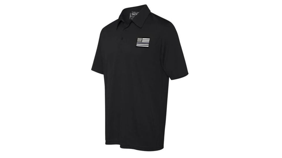 Thin Blue Line Polyester Sport Polo - Embroidered Thin Silver Line American Flag - TSL-POLO-SPORT-XXL