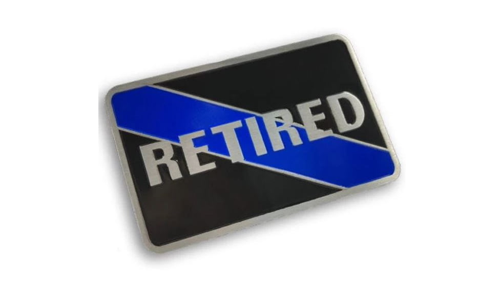Thin Blue Line Retired Vehicle Emblem, Thin Blue Line - EMBLEM-RETIRED