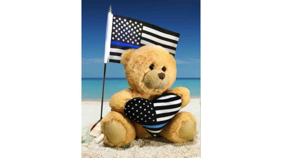 Thin Blue Line Teddy Bear - Heart, Thin Blue Line - TBL-TED-BEAR