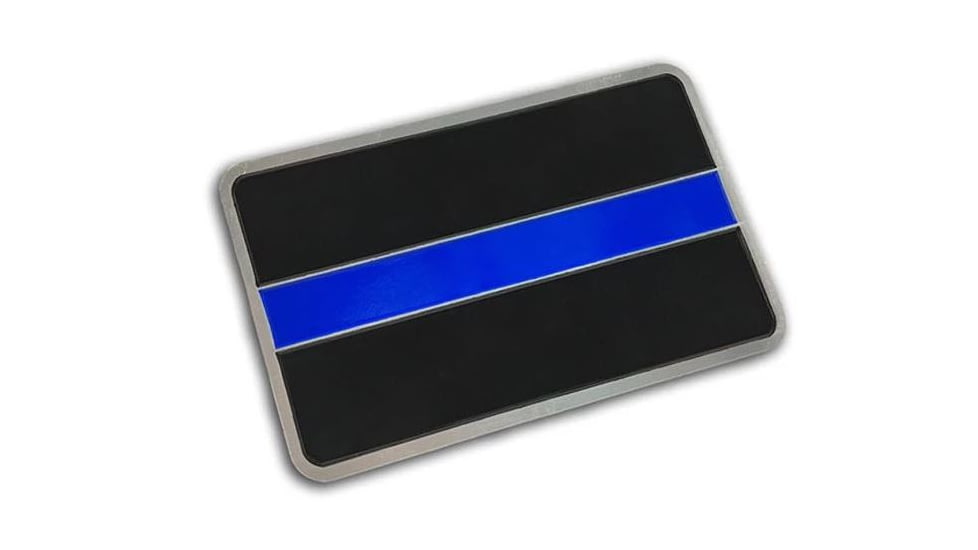 Thin Blue Line Vehicle Emblem - Classic , Thin Blue Line - EMBLEM-TBL-BLACK