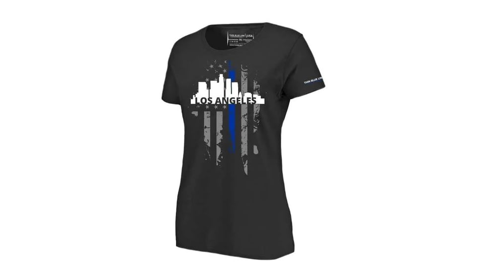 Thin Blue Line Women's T-shirt, La Large, - LA-LRG-TBL-WOM-SHIRT-BLK-2XL