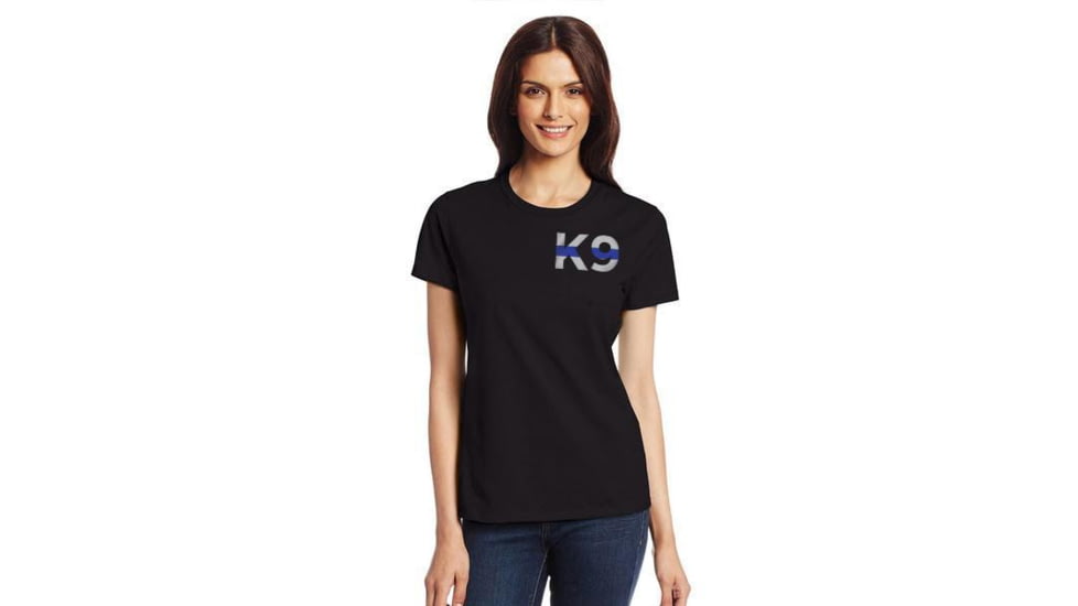 Thin Blue Line Womens T-shirt - K9 - WOMEN-K9-BLACK-SMALL