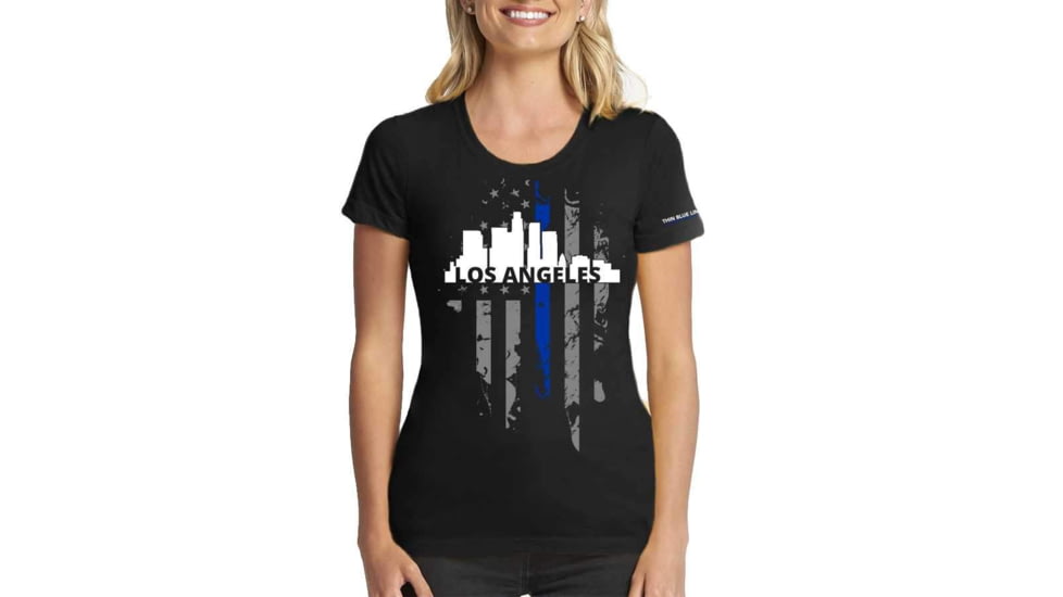 Thin Blue Line Womens T-shirt, La Large, - LA-LRG-TBL-WOM-SHIRT-BLK-L