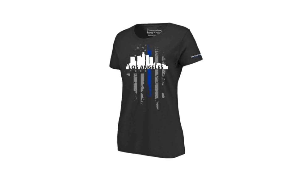 Thin Blue Line Womens T-shirt, La Large, - LA-LRG-TBL-WOM-SHIRT-BLK-L
