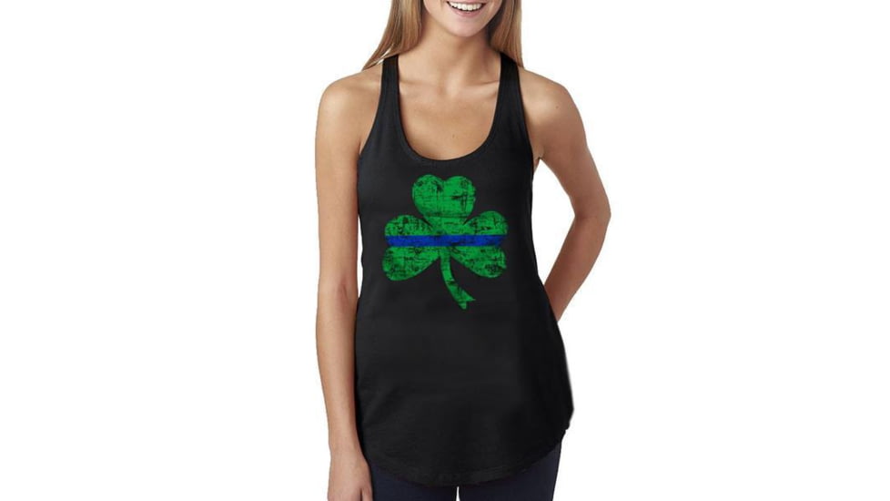 Thin Blue Line Womens Tank - Shamrock - WOM-TANK-SHAM-LARGE