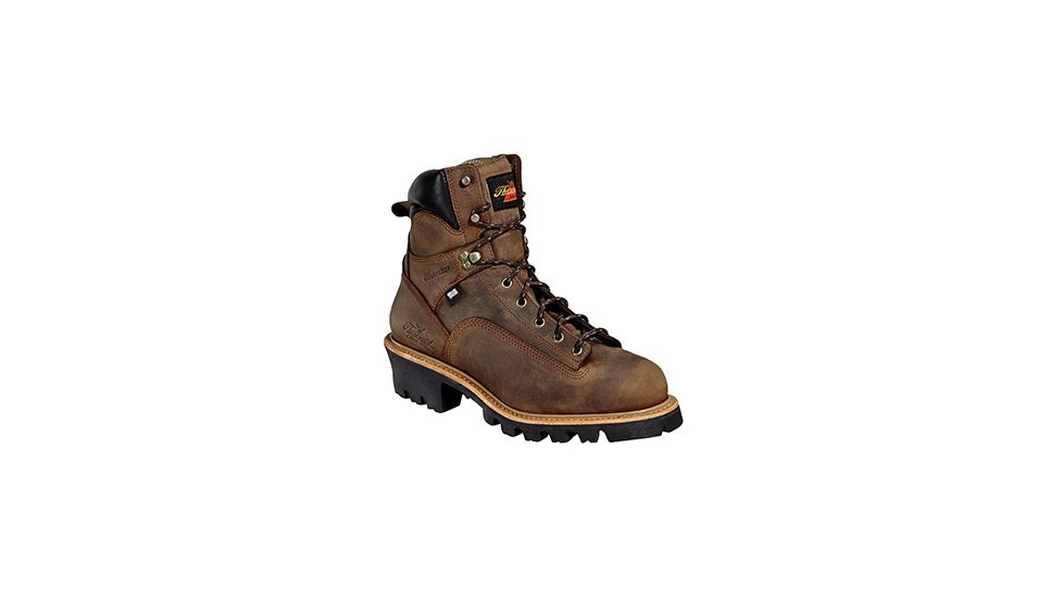 Mens  6in Waterproof Lace to Toe Logger, Brown, 8/D