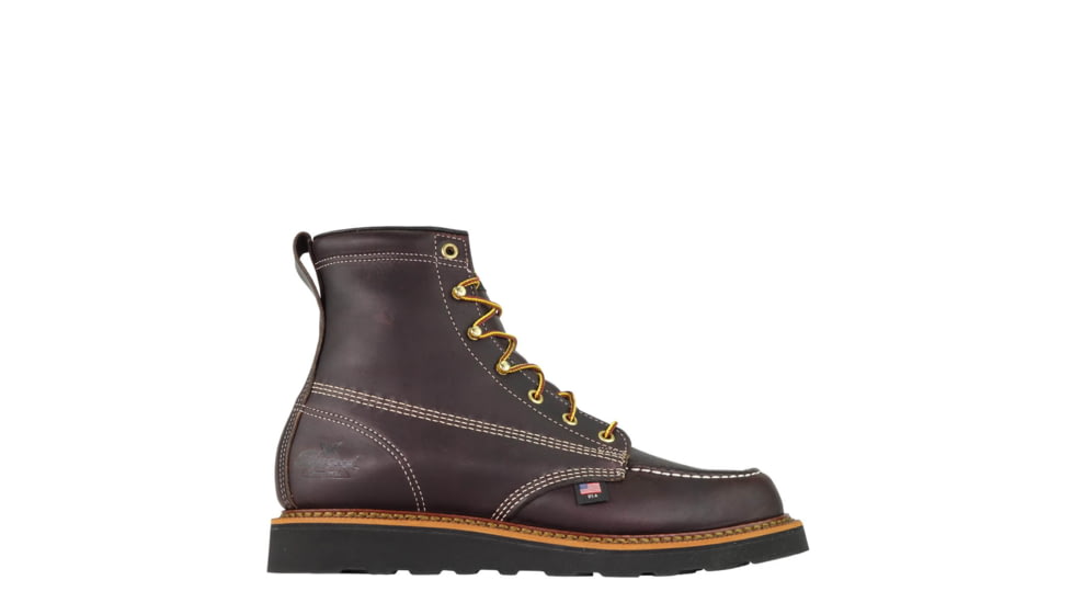Thorogood Mens American Heritage Wedges 6in Moc Toe Black Walnut Leather, Brown, 9.5/2E 814-4266-9.5-2E