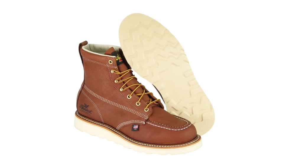 Thorogood Mens American Heritage Wedges 6in Moc Toe, Brown, 7.5/2E 814-4200-7.5-2E