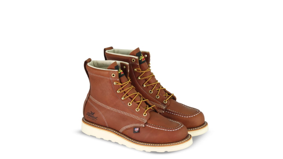 Thorogood Mens American Heritage Wedges 6in Moc Toe, Brown, 7.5/2E 814-4200-7.5-2E