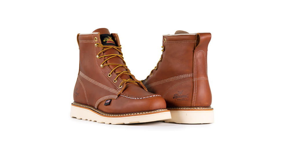 Thorogood Mens American Heritage Wedges 6in Moc Toe, Brown, 10.5/B 814-4200-10.5-B