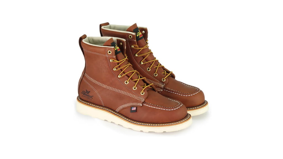 Thorogood Mens American Heritage Wedges 6in Moc Toe, Brown, 10.5/B 814-4200-10.5-B