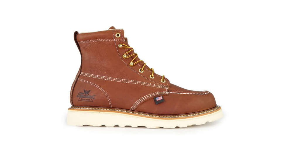 Thorogood Mens American Heritage Wedges 6in Moc Toe, Brown, 10.5/B 814-4200-10.5-B