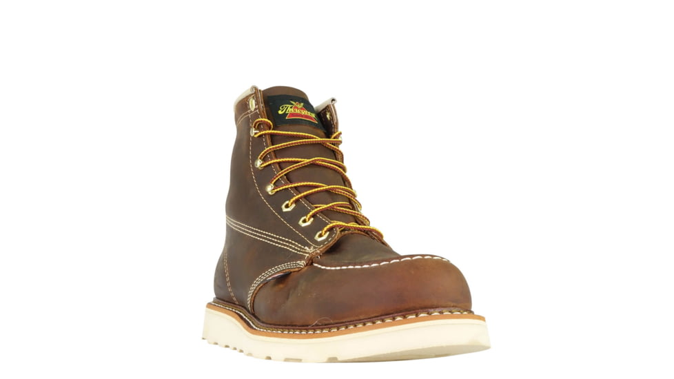 Thorogood Mens American Heritage Wedges 6in Moc Toe Crazyhorse Leather, Brown, 7.5/D 814-4203-7.5-D
