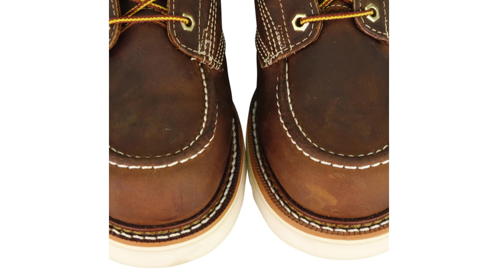 Thorogood Mens American Heritage Wedges 6in Moc Toe Crazyhorse Leather, Brown, 7.5/D 814-4203-7.5-D