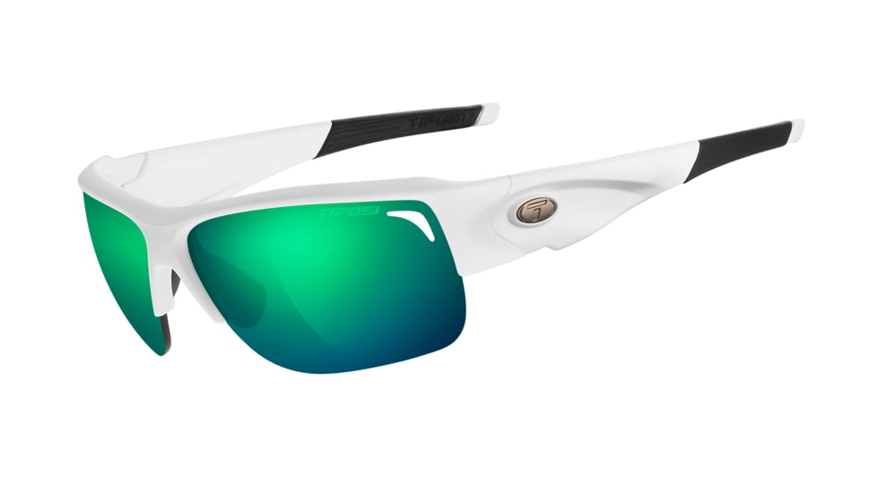 Tifosi Optics Elder Sunglasses - Matte White Frame w/Clarion Green,AC Red and Clear Lens 1170101228