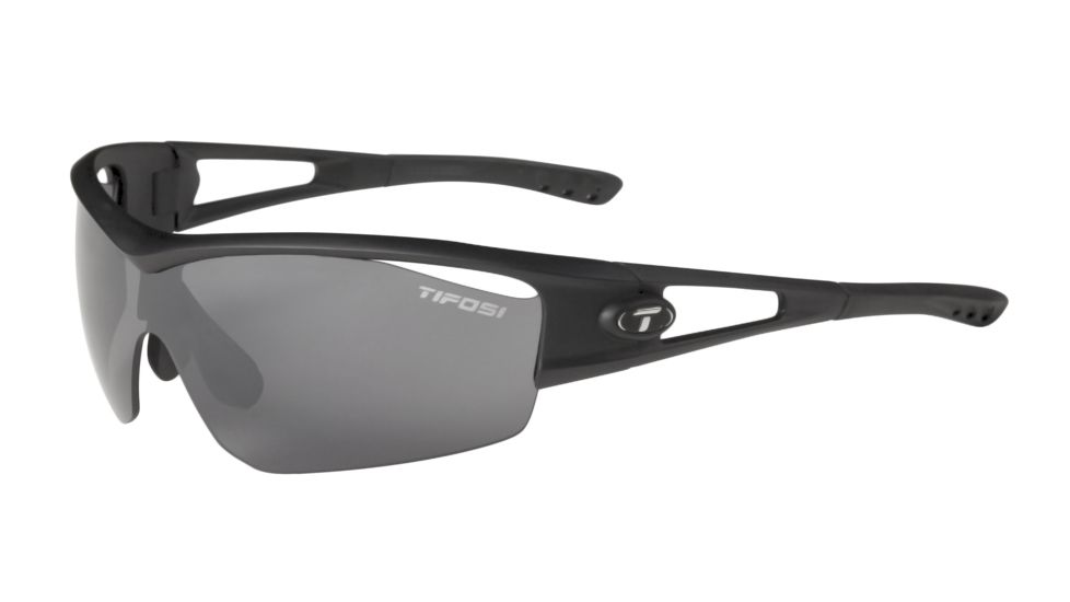 Tifosi Logic Sunglasses - Matte Black Frame, Smoke/AC Red/Clear Lenses 0050100101