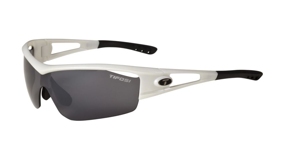 Tifosi Logic Sunglasses - Pearl White Frame, Smoke/AC Red/Clear Lenses 0050101101