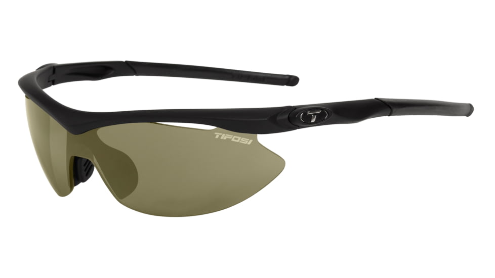 Tifosi Slip Sunglasses - Matte Black Frame, GT/EC/AC Red Lenses 0010200110