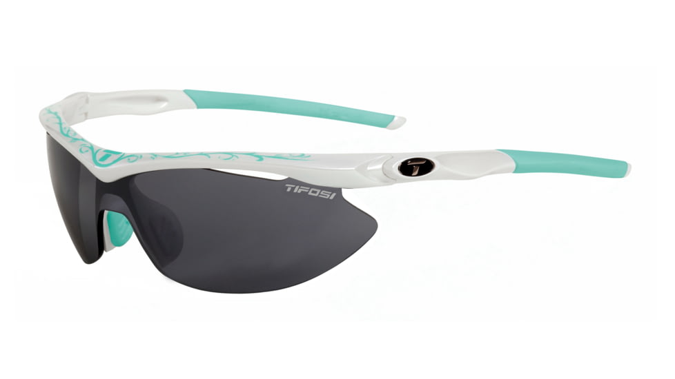 Tifosi Slip Sunglasses - Mint Script Frame, Smoke/AC Red/Clear Lenses 0010101501