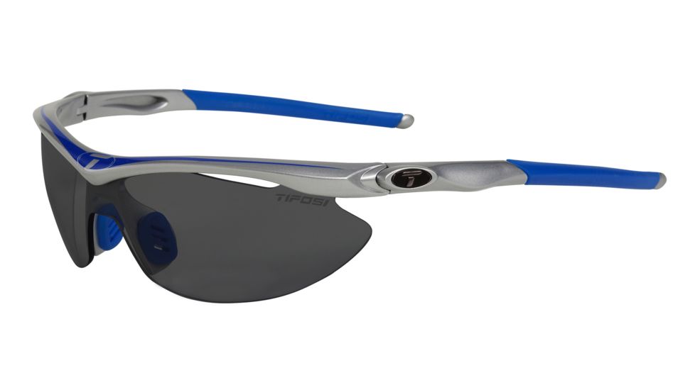 Tifosi Slip Sunglasses - Race Blue Frame, Smoke/AC Red/Clear Lenses 0010101401