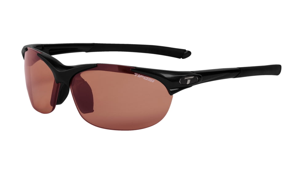 Tifosi Wisp Sunglasses - Gloss Black Frame, High Speed Red Fototec Lenses 0040300230