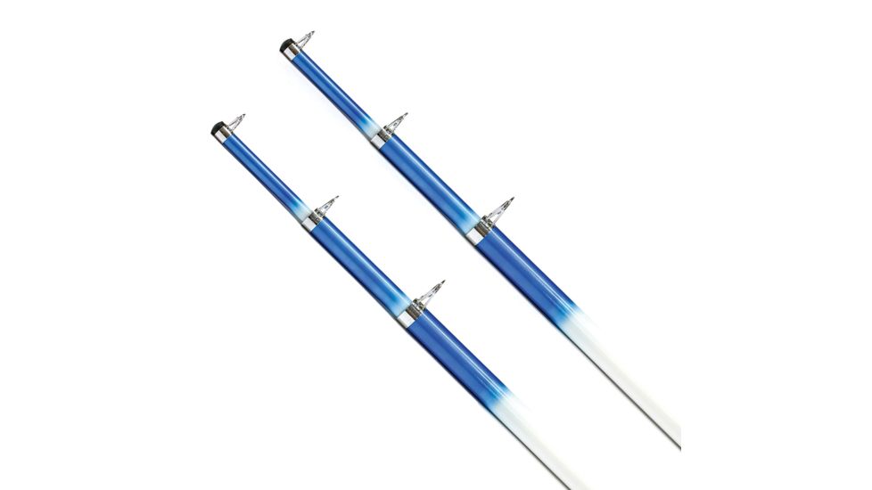 Tigress 15' Telescoping Fiberglass Outrigger Poles - 1-1/8" O.D. - White/Blue - Pair 63229