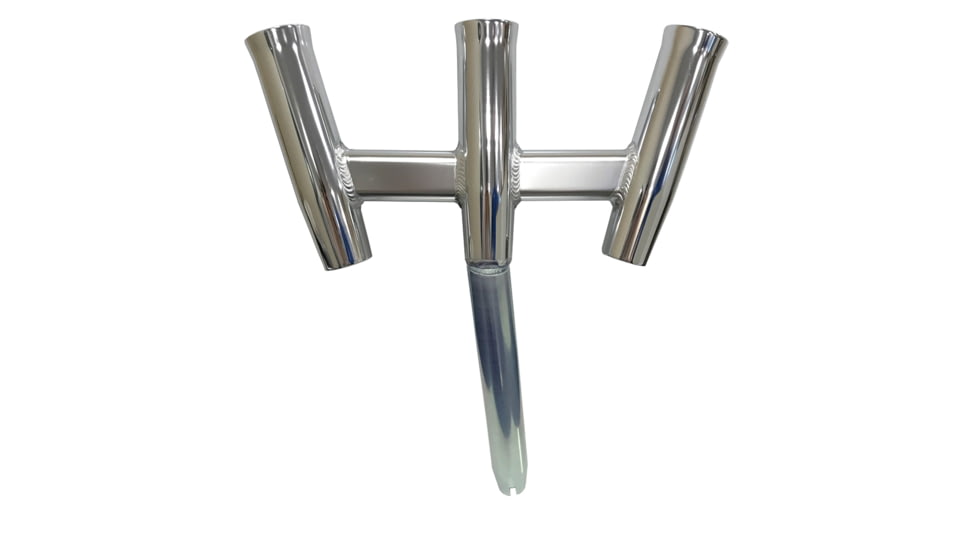 Tigress GS Trident Rod Holder - Bent Butt - Polished Aluminum 71810