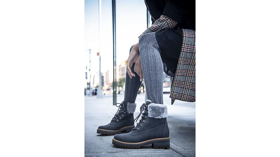 Timberland Courmayeur Valley Shearling 6in Waterproof Boot - Women's, Medium Grey Nubuck, 10, TB0A255AG77-10-MED