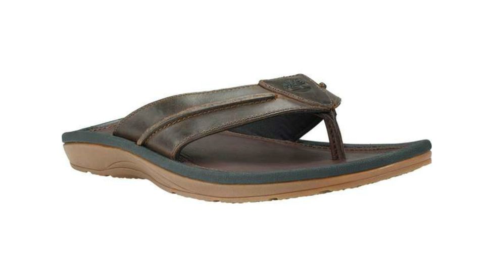 Timberland Earthkeepers Leather Thong Sandal - Men's-Brown Oiled-Medium-7 US