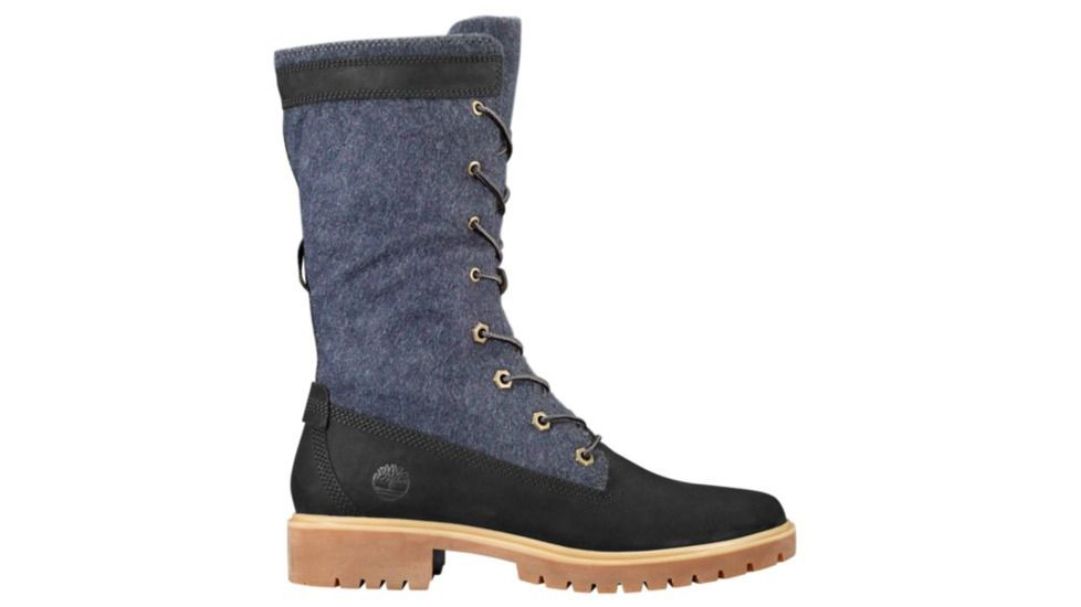 Timberland Jayne Mixed-Media Warm Gaiter Boots - Womens, Black Nubuck w/Grey NXt Wool, Medium, 6.5, TB0A1URS001-65-Medium